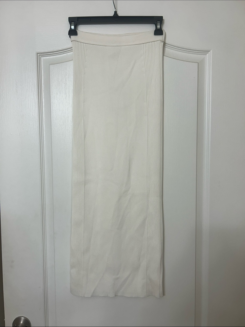 ###SOLD### Jonathan Simkhai Cream Ribbed Knit Maxi Skirt